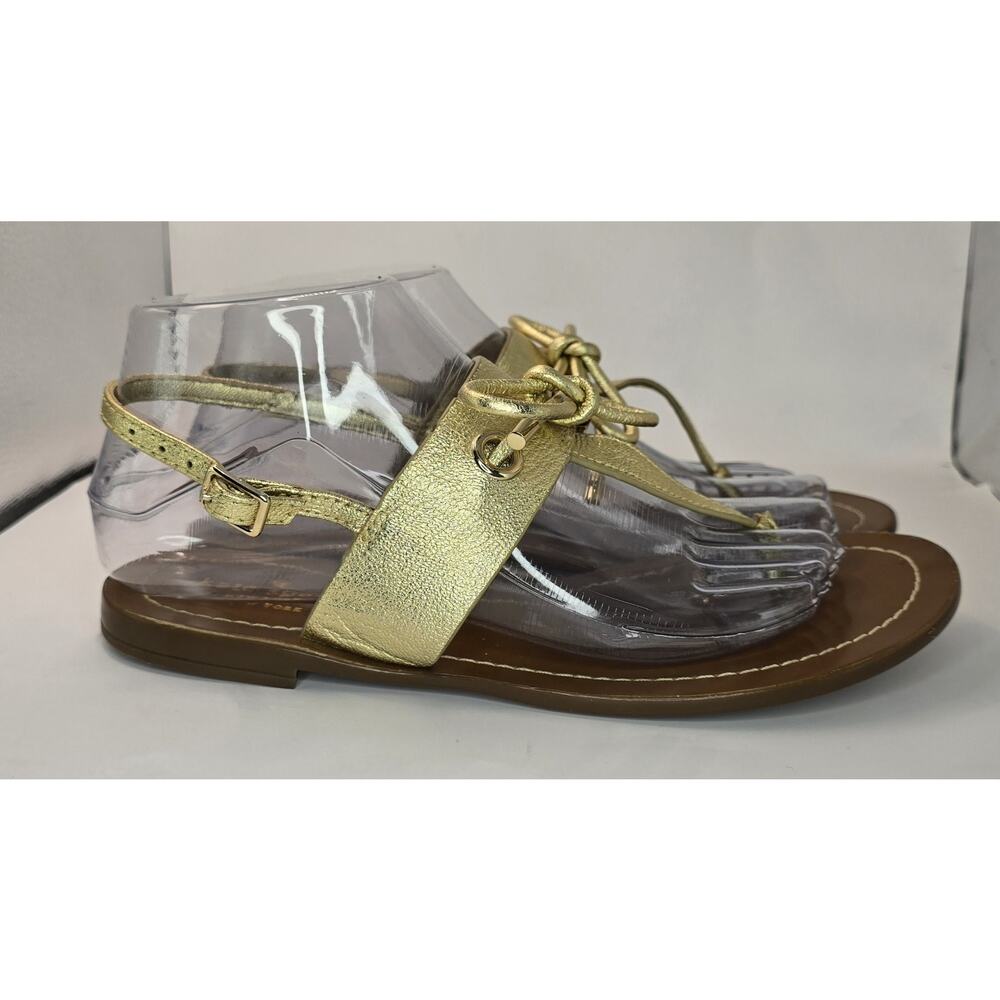 Kate Spade Womens Metallic Gold Bow Thong Sandals 7M